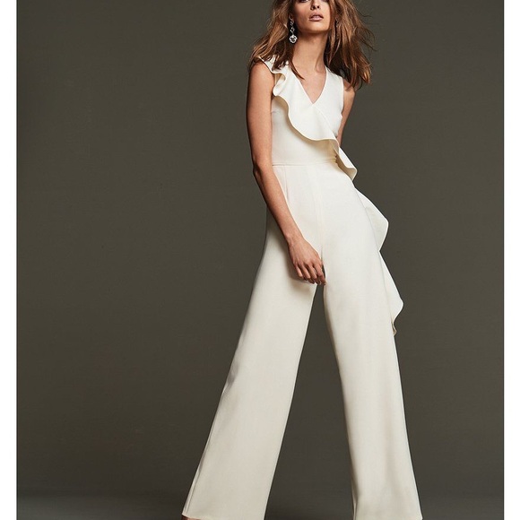 ANTONIO MELANI Cream Ruffle Jumpsuit